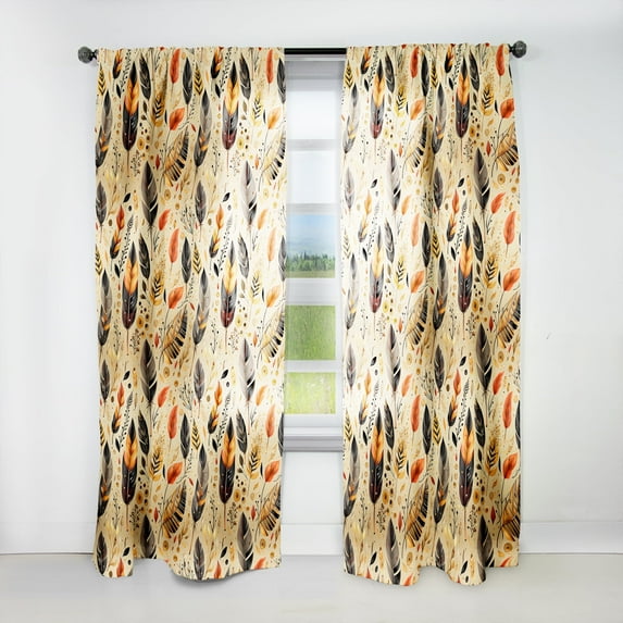 Designart "Earthy Nomadic Artwork II" Boho Room Darkening Single Curtain Panel
