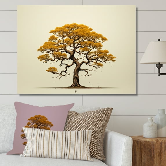 Designart "Earthy Oak Contours I" Tree Oak Canvas Prints
