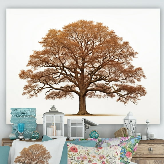 Designart "Earthy Oak Contours II" Tree Oak Wall Decor