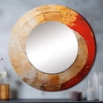thumbnail image 1 of Designart "Earthy Red Pottery Spirals" Abstract Spirals Rund Mirror For Wall Decor - Large Beige Round Print Mirror - Round Modern Mirror - Wall Mounted Round Large Mirror - 36" x 36", 1 of 6