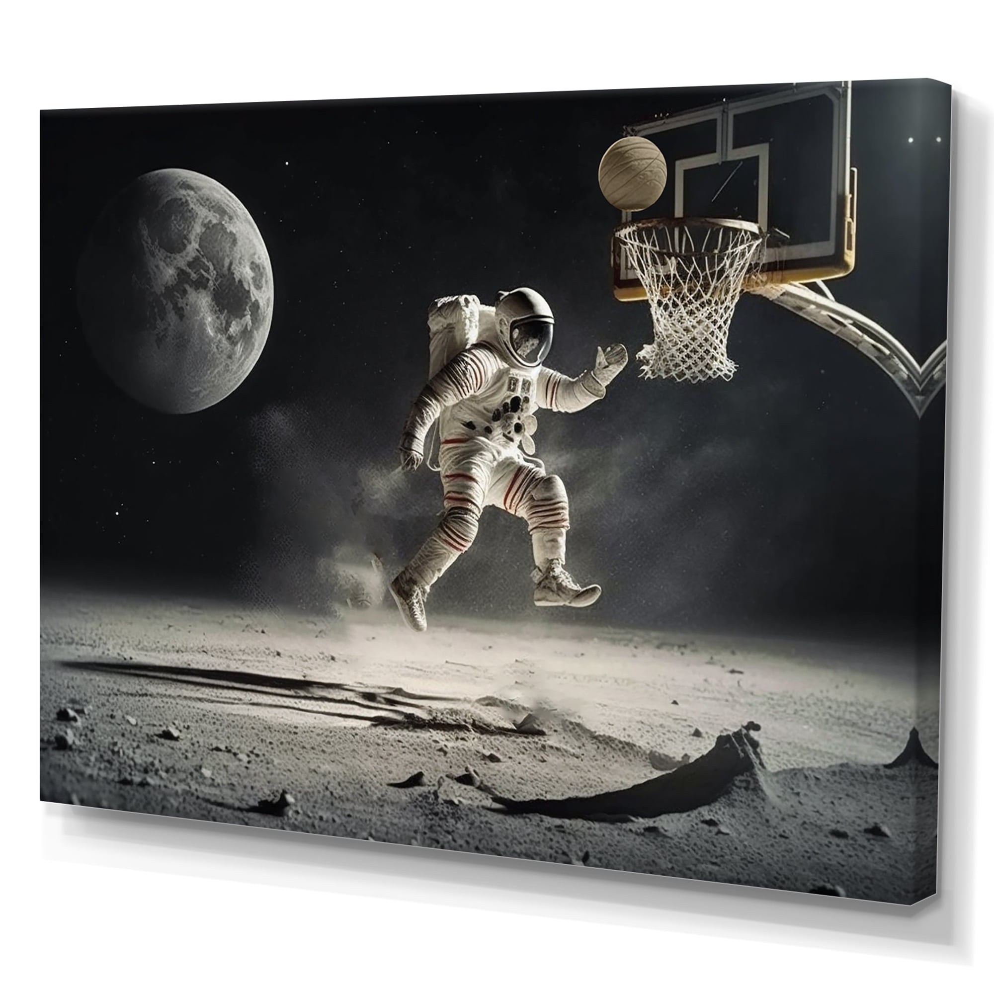 Designart Easy 2 Point On The Moon I Canvas Wall Art