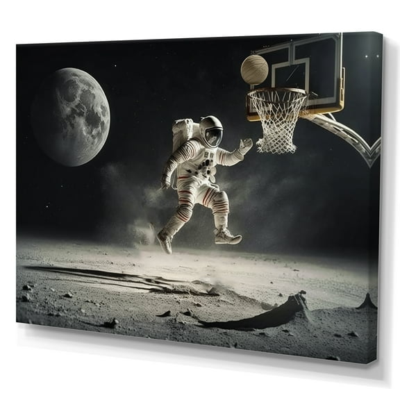 Designart Easy 2 Point On The Moon I Canvas Wall Art