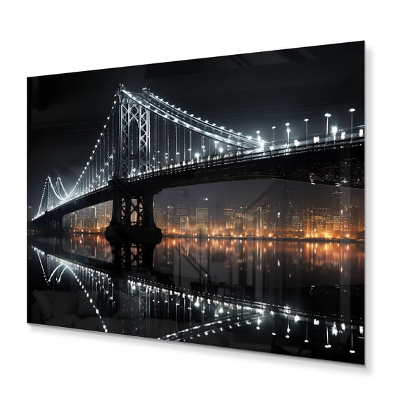 Designart "Ebony Overpass Of Luminescence" Architecture Metal Art Print