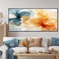 thumbnail image 1 of Designart "Echoes Ink Collages Orange and Blue Fusion" Oversized Abstract Framed Wall Art - Transitional Orange Abstract Collages Entryway Framed Wall Art Print, 1 of 6