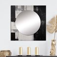 thumbnail image 1 of Designart "Echoes Of Abstract Ebony I" Abstract Shapes Square Mirror For Wall Decor - Large Black Square Mirror Printed Wall Decor - Modern Square Living Room Mirror, 1 of 5