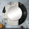 thumbnail image 1 of Designart "Echoes Of Abstract Ebony" Abstract Shapes Rund Mirror For Wall Decor - Large Black Round Print Mirror - Round Modern Mirror - Wall Mounted Round Large Mirror - 23" x 23", 1 of 6