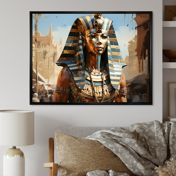Designart "Echoes of Ancient Egypt" Egypt Floater Framed Canvas Wall Art