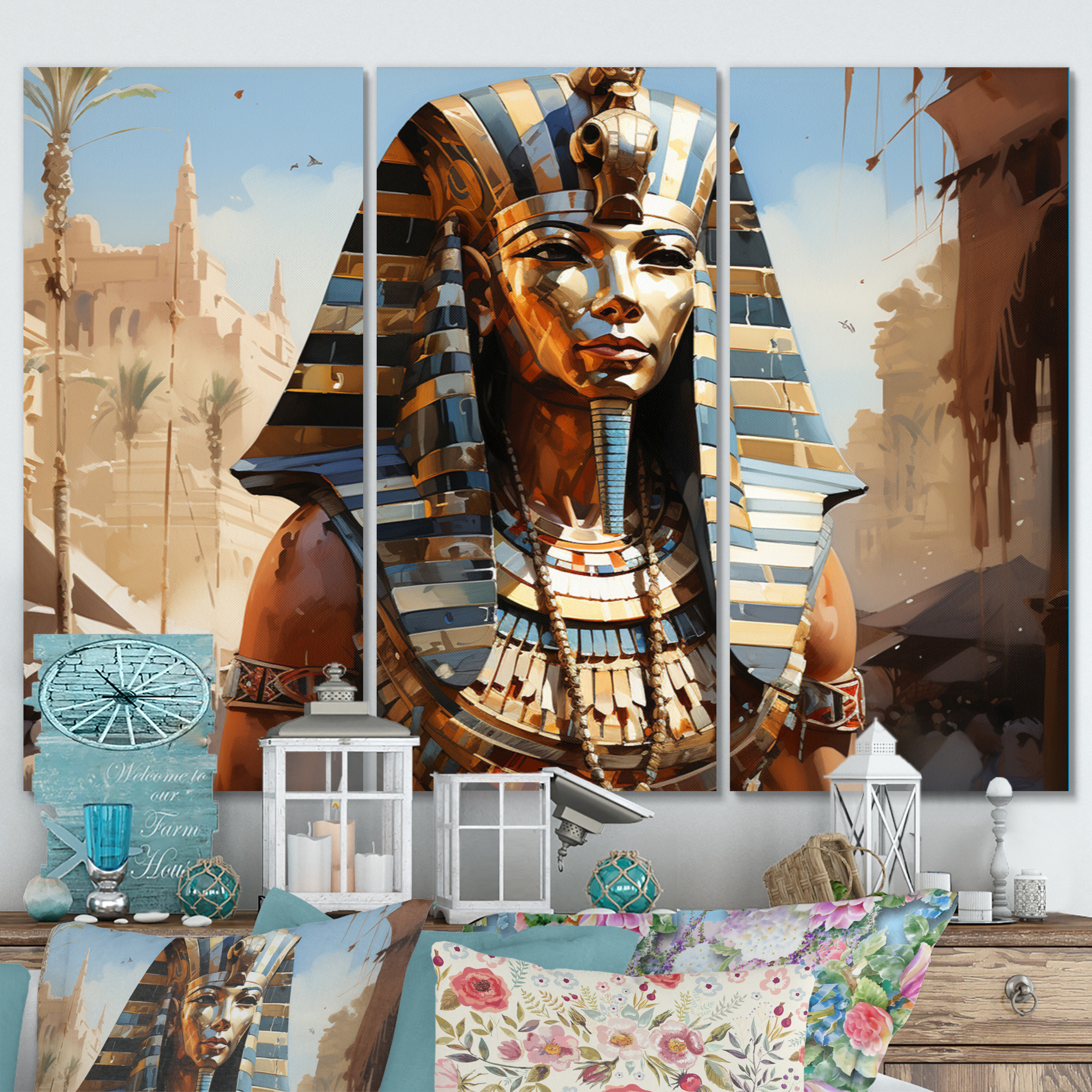 Designart "Echoes of Ancient Egypt" Egypt Metal Wall Art Set - Walmart.com