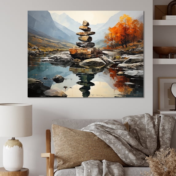 Designart "Echoes of the Spiritual Stone I" Landscapes Canvas Wall Art