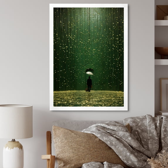 Designart "Eco Journey Path to Ecology I" Landscapes Framed Wall Art - Modern Green Abstract Landscapes Entryway Framed Wall Art