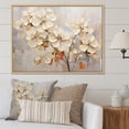 thumbnail image 1 of Designart "Efflorescence Of Geraniums In Minimalism I" Geraniums Floater Framed Wall Art Living Room, 1 of 5