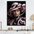 thumbnail image 1 of Designart "Effortless Chic In A Stylish Hat I" Fashion Floater Framed Wall Art Living Room, 1 of 5