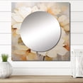 thumbnail image 1 of Designart "Effortless Natural Charm" Rhododendron Square Mirror For Wall Decor - Large Beige Square Mirror Printed Wall Decor - Traditional Square Living Room Mirror, 1 of 5