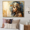 thumbnail image 1 of Designart "Egyptian Elegance Gold and Blue Pharaoh's Woman IV" Landscapes Framed Wall Art - Traditional Gold Egypt Living Room Framed Canvas Art, 1 of 6