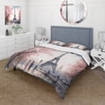 thumbnail image 1 of Designart "Eiffel Tower A Timeless Masterpiece I" Franch Bedding Covert Set - France Grey Landscapes Bed Set With 2 Shams, 1 of 6