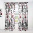 thumbnail image 1 of Designart 'Eiffel Tower Paris Red Hearts II' Mid-Century Modern Curtain Panel, 1 of 5