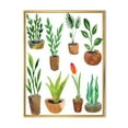 thumbnail image 1 of Designart 'Eight House Plants In Claypots' Traditional Framed Canvas Wall Art Print, 1 of 5