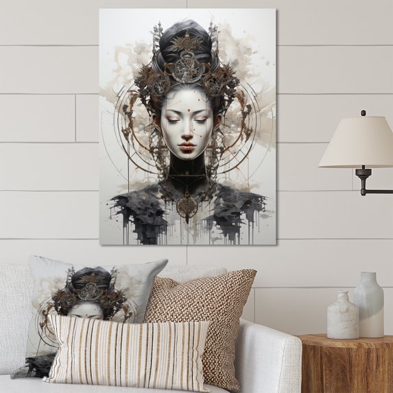 Designart "Eightfold Path Grey Buddhism" Buddhism Metal Art Living Room