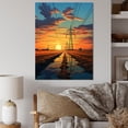 thumbnail image 1 of Designart "Electric Horizons Yellow Power Lines" Cityscapes Canvas Print, 1 of 5