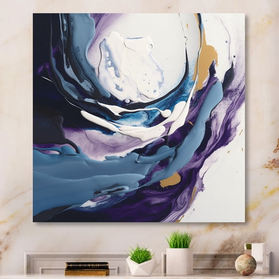 Designart "Electric Marble Ink Expression III" Abstract Marble Metal Art Print