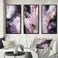 thumbnail image 1 of Designart "Electric Marble Ink Expression V" Abstract Marble Framed Wall Art Set Of 3 - Purple Marble Frame Canvas Set For Living Room Decor, 1 of 7