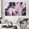 thumbnail image 1 of Designart "Electric Marble Ink Expression V" Abstract Marble Wall Art Set Of 3 - Purple Marble Canvas Set For Living Room Decor, 1 of 7