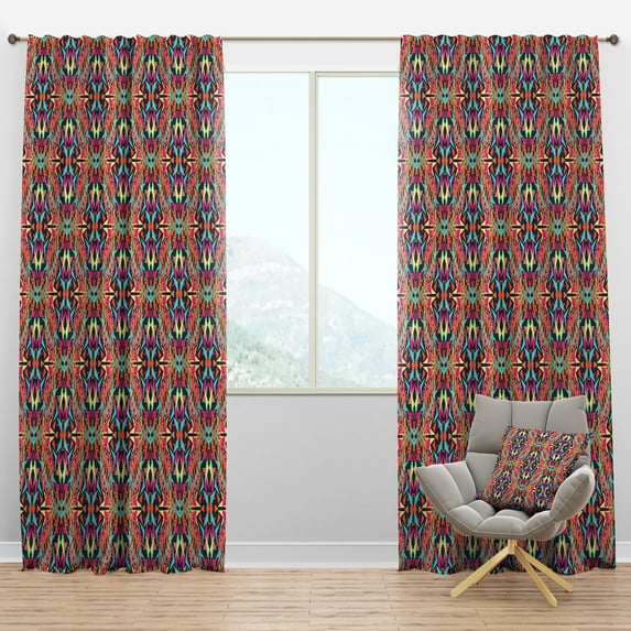Designart 'Electro Boho Color Trend Pattern' Bohemian & Eclectic Blackout Curtain Panel