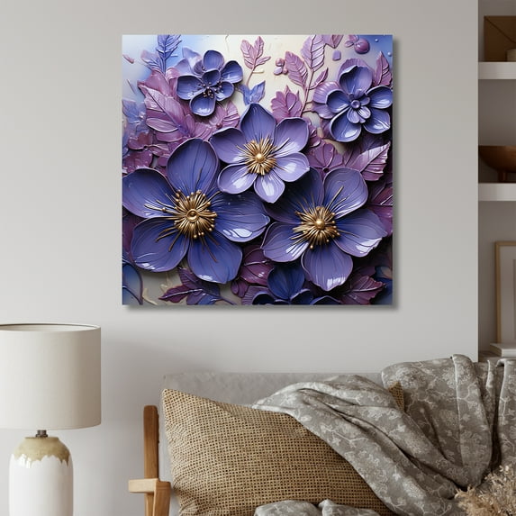 Designart "Elegance Fit For Royalty II" Violets Canvas Art Print