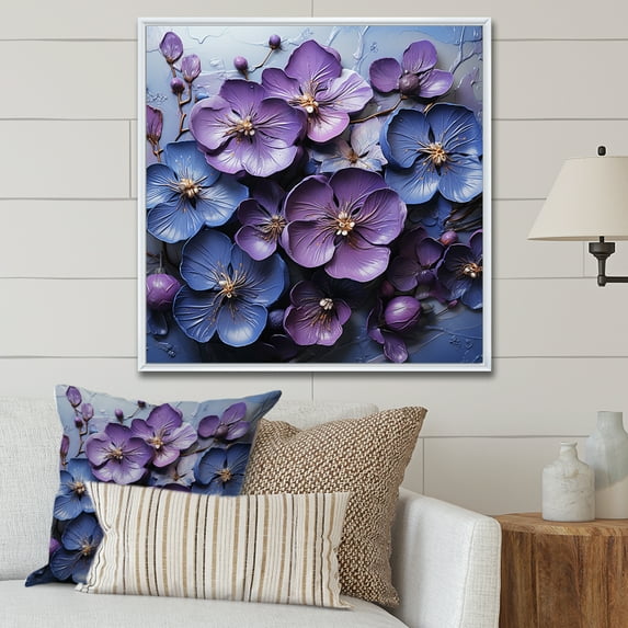 Designart "Elegance Fit For Royalty" Violets Floater Framed Canvas Prints
