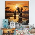 thumbnail image 1 of Designart "Elegance In Elephant Motion I" Animals Elephant Floater Framed Wall Art Prints, 1 of 5