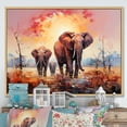 thumbnail image 1 of Designart "Elegance In Elephant Motion II" Animals Elephant Floater Framed Canvas Wall Art, 1 of 5