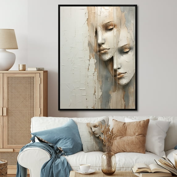 Designart "Elegance In Feminine Portraiture IV" Elves Floater Framed Canvas Art Print
