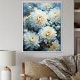 thumbnail image 1 of Designart "Elegance Of Blue And White Mum Flowers II" Mums Floater Framed Canvas Art Print, 1 of 5