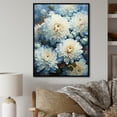 thumbnail image 1 of Designart "Elegance Of Blue And White Mum Flowers II" Mums Floater Framed Canvas Art Print, 1 of 5