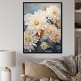 thumbnail image 1 of Designart "Elegance Of Blue And White Mum Flowers V" Mums Floater Framed Canvas Wall Art, 1 of 5