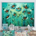 thumbnail image 1 of Designart "Elegance Of Emerald Poppies I" Poppies Floater Framed Wall Art Prints, 1 of 5