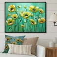 thumbnail image 1 of Designart "Elegance Of Emerald Poppies" Poppies Floater Framed Canvas Art Print, 1 of 5