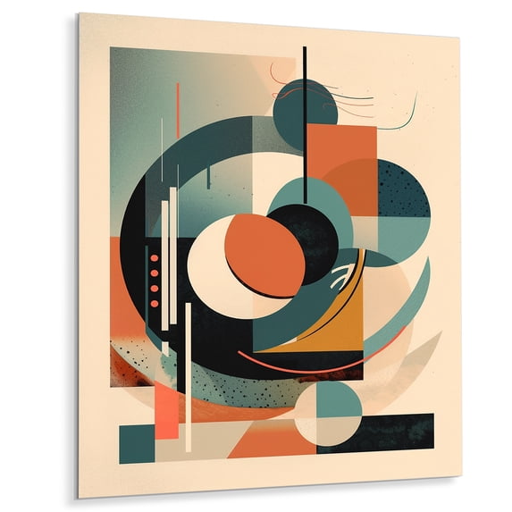 Designart "Elegance in Green Peach III" Minimalism Metal Wall Art
