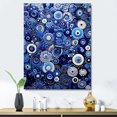 thumbnail image 1 of Designart "Elegance of Art Deco Blue Tiles I" Geometric Canvas Wall Art - Modern White Abstract Tile Entryway Wall Art Print, 1 of 1