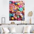 thumbnail image 1 of Designart "Elegance of Colorful Sweet Pop Candy" Fashion Canvas Wall Art - Glam Pink Pop Art Entryway Wall Art Print, 1 of 6