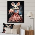 thumbnail image 1 of Designart "Elegance of Cute Mouse in Pink Rococo Dress I" Animals Framed Wall Art - Modern Pink Rodent Living Room Framed Canvas Art, 1 of 6