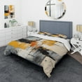thumbnail image 1 of Designart "Elegance of Grey and Yellow Paint II" Abstract Bedding Covert Set - Abstract Yellow Modern Bed Set With 2 Shams, 1 of 5