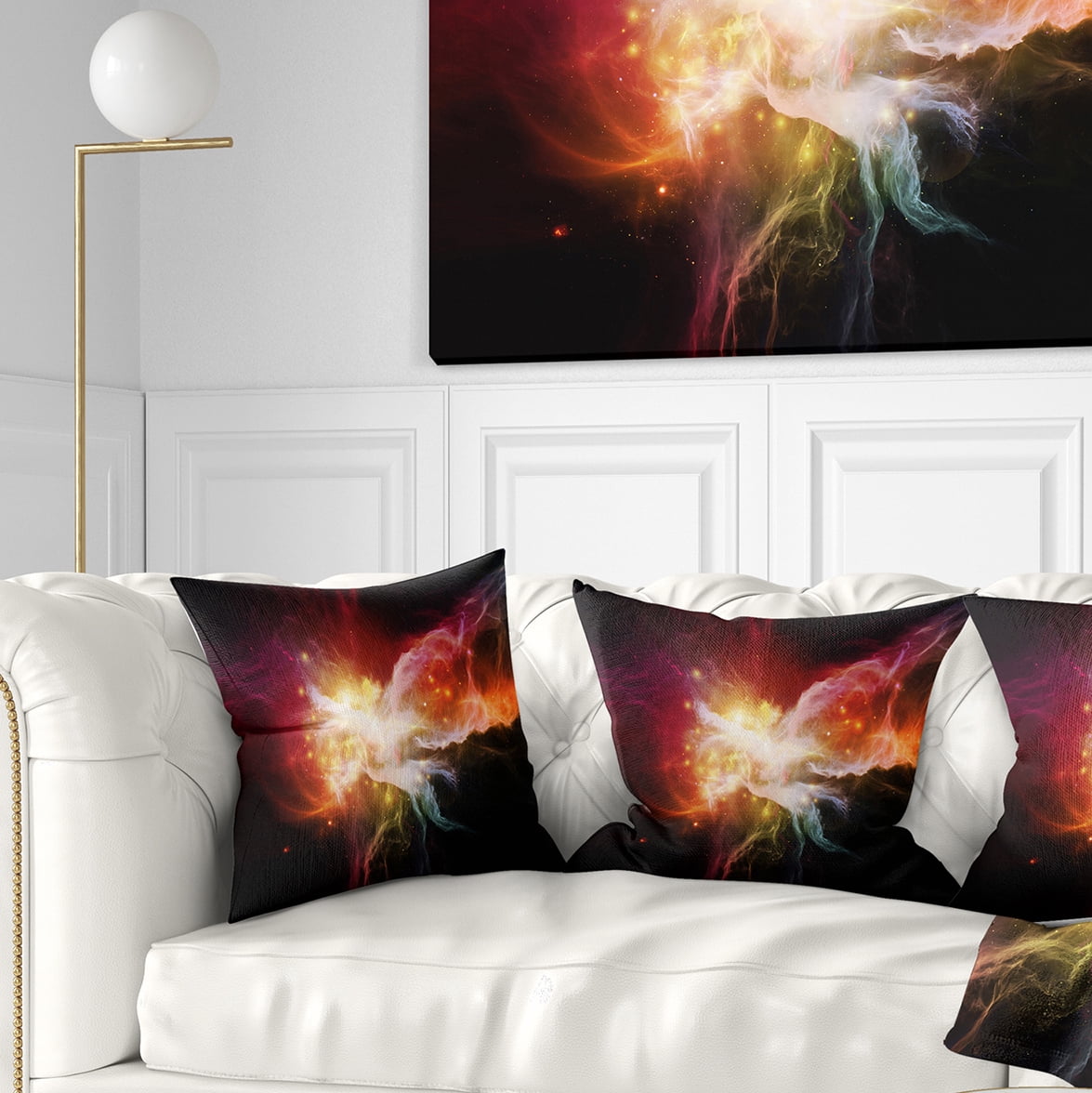 Designart Elegance of Nebulae - Abstract Throw Pillow - 18x18