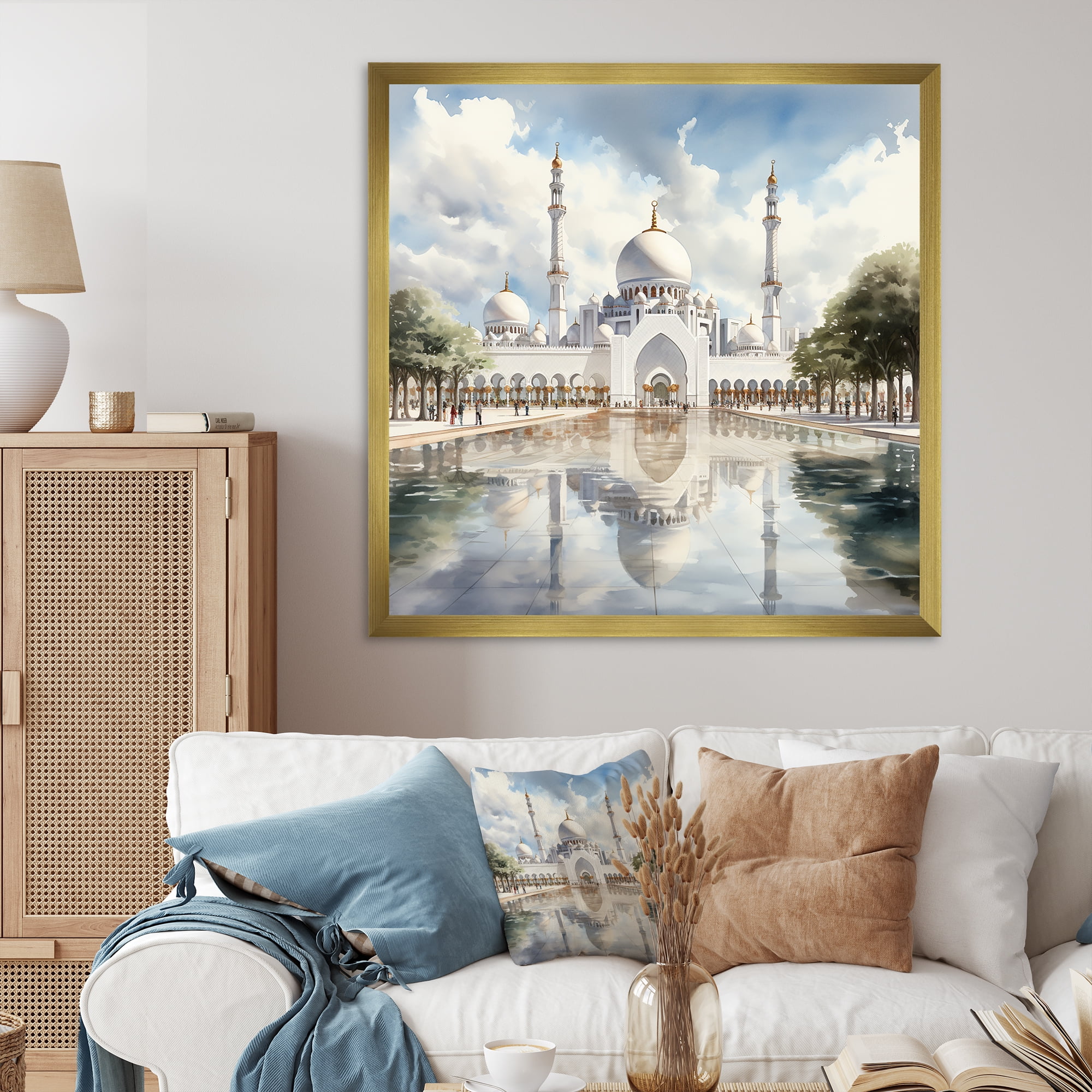 Designart "Elegance of White Emirates Mosque Sheikh Zayed II" Spiritual
