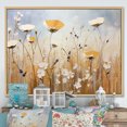 thumbnail image 1 of Designart "Elegant Beige Wildflower Splendor IV" Wildflowers Floater Framed Canvas Prints, 1 of 5