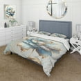 thumbnail image 1 of Designart "Elegant Blue Blossom I" Flowers Bedding Covert Set - Traditional Blue Floral Bed Set With 1 Sham, 1 of 6