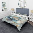 thumbnail image 1 of Designart "Elegant Blue Blossom IV" Floral & Botanical Bedding Covert Set - Floral Blue Traditional Bed Set With 1 Sham, 1 of 6