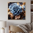thumbnail image 1 of Designart "Elegant Blue Rose Display III" Roses Floater Framed Wall Art Living Room, 1 of 5