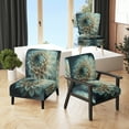 thumbnail image 1 of Designart "Elegant Blue and White Dahlia Blossoms V" Blue Dahlia Upholstered Accent Chair - Traditional Arm Chair For Living Room, 1 of 1