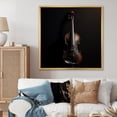 thumbnail image 1 of Designart "Elegant Ebony Violin Vibrato" Music Floater Framed Canvas Prints, 1 of 5